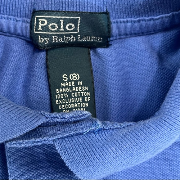 Polo Ralph Lauren Boys Blue Collared Polo 2 Button Shirt Size Small (8) - Picture 3 of 6